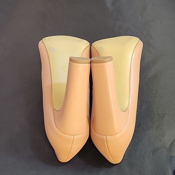 BRAND NEW A.NEW DAY POINTED TOE WOMEN"S SLIP-ON SUE BLOCK HEEL PUMPS - Picture 12 of 16